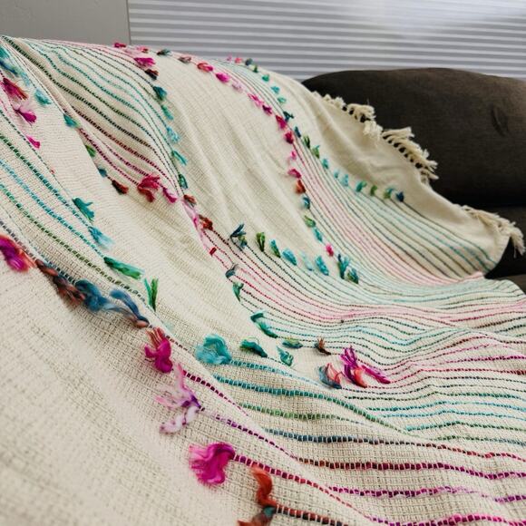 DII Multicolor Diamond Pattern With Fringe Throw 50x60 - Picture 2 of 4